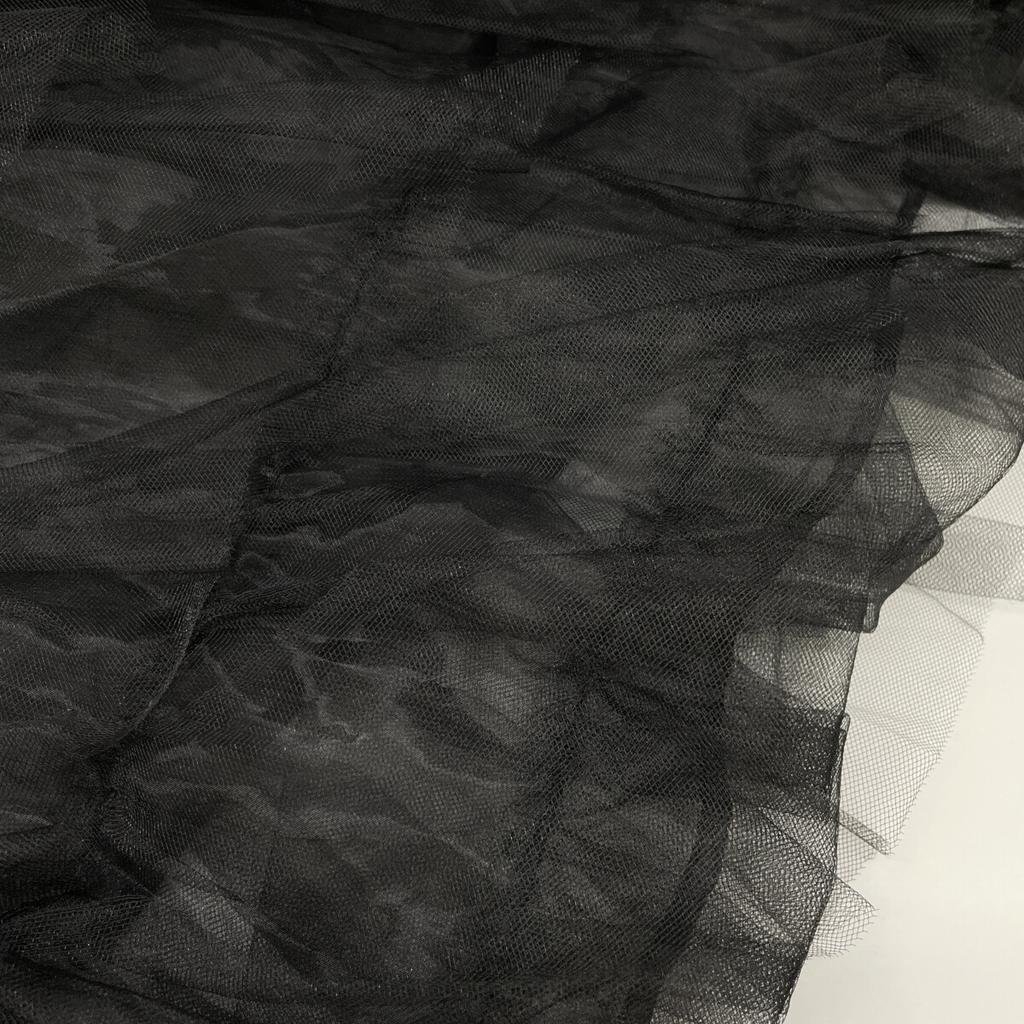 MAISON SPECIAL Excellent Condition 23Stainless Steel 21231265403 Sheer Mesh Tiered Tulle Dress Dress FREE blackUsed