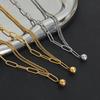 Elegant French Double Layer Chain Stitch Necklace in Titanium Steel with 18K Gold - Versatile Clavicle Jewelry