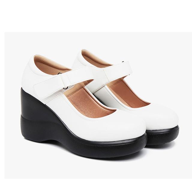 

Модные туфли Мэри Джейн на танкетке большого размера, женские туфли-лодочки на высоком каблуке для дам, офисные женские туфли на платформе, Zapatos 38