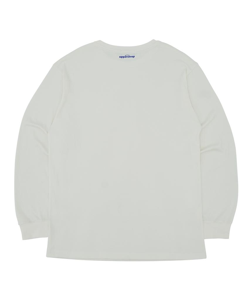 UPPERSTROP [Up9075] Upst Golf Comma Basic Round Long Sleeve T-Shirt White