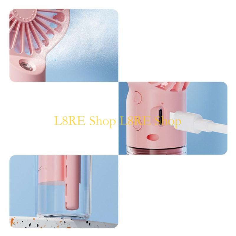 L8RE Portable Water Mist Fan 4 Adjustable Speed Quiet Cooling Mini Pocket Fan