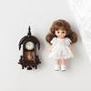 Zinc Zinc Alloy Material Dollhouse Wall Clock Movable Pendulum Simulated Furniture Model  Living Room Decor