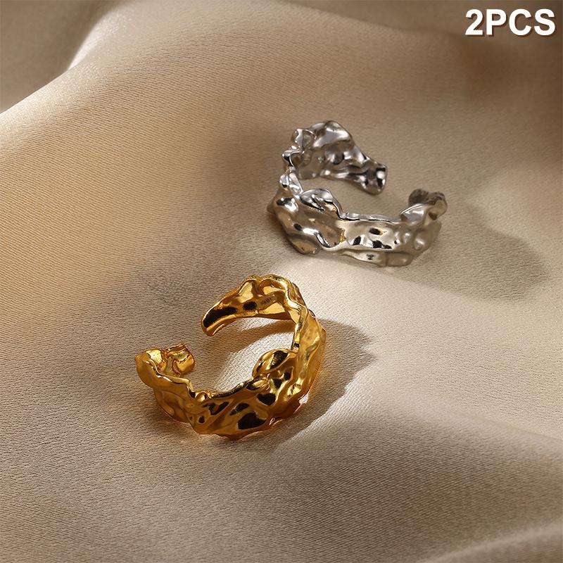 

2 шт. персонализированные нерегулярные штабелируемые кольца для женщин и девочек универсальные регулируемые открывающиеся кольца ювелирные аксессуары подарки