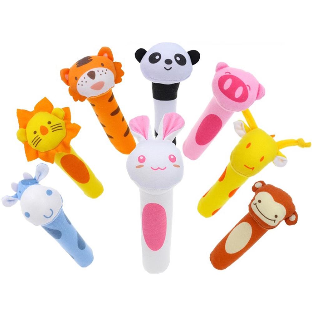 Baby Rattle Soft Infant Crib Bed Stroller Mobile Hanging Educational Toys Brain Developmental Hand Grip Cute Stuffed Animal Toys