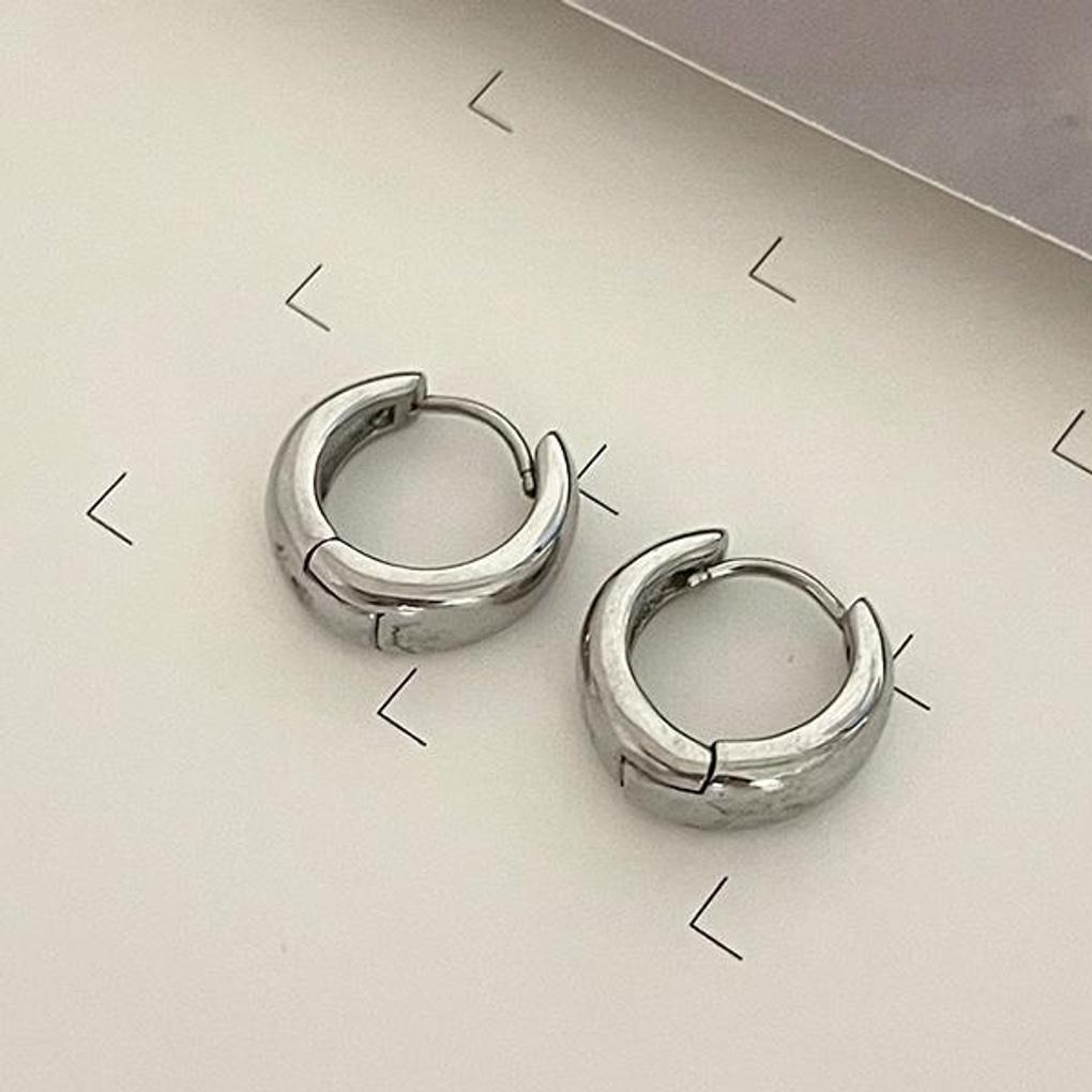 Women's Surgical Steel Simple Bold Hoop Earrings