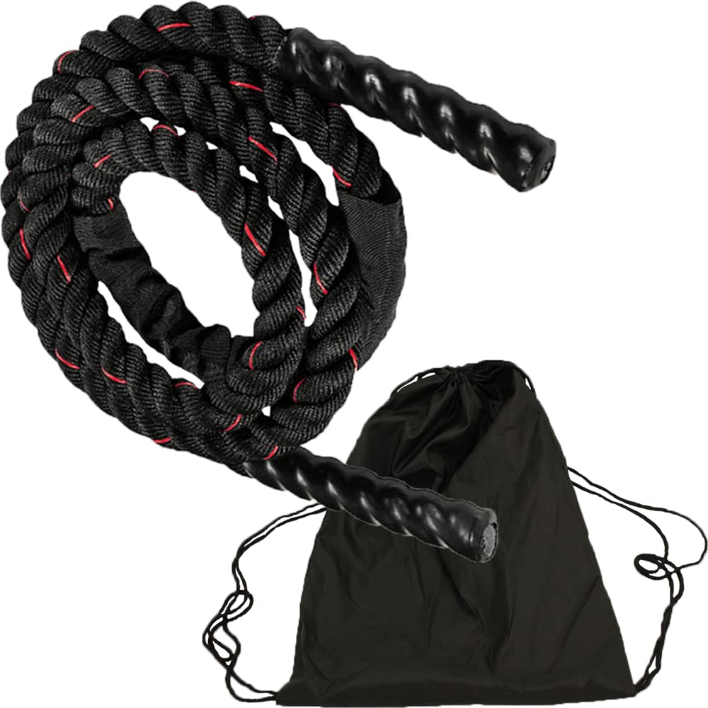

AZNABLE Jump Rope for Adults, Heavy Gym Rope, Weight Loss Training Rope (Black/Red)