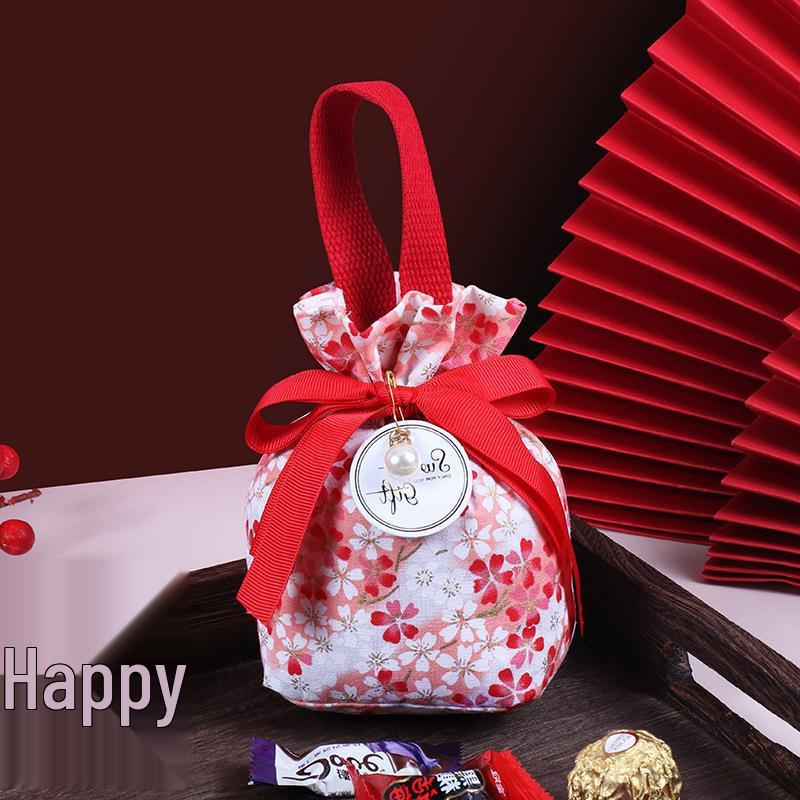 Luxury Chinese Style Wedding Candy Drawstring Bag
