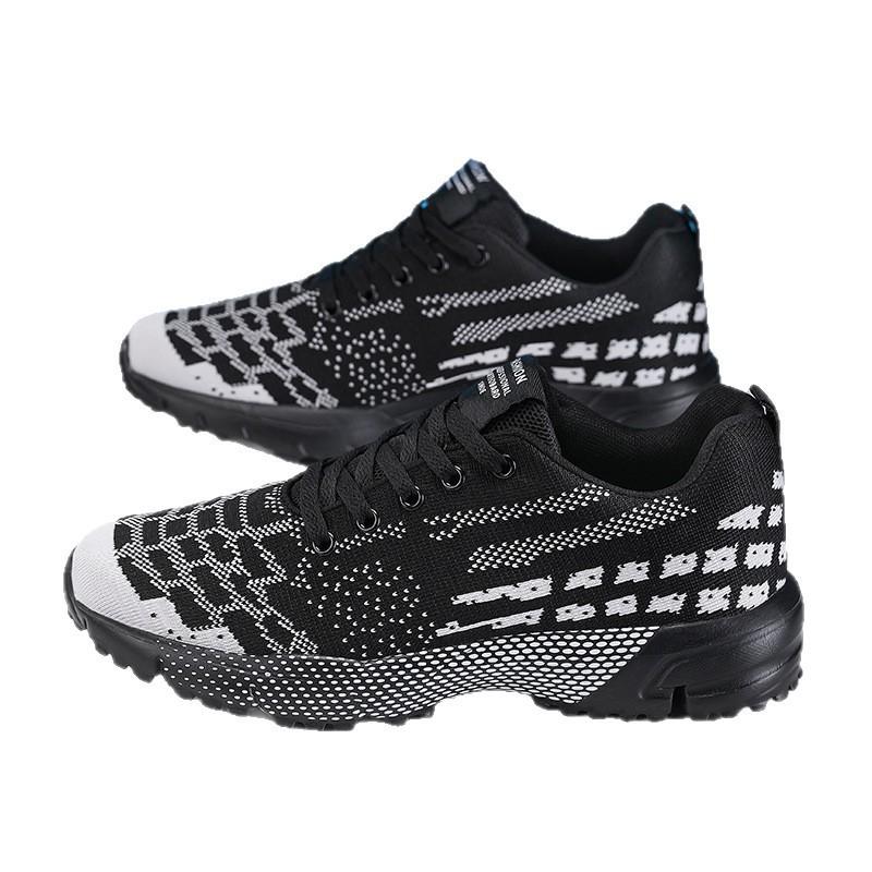 Large size fly-woven breathable casual shoes spring and autumn mesh comfortable and lightweight running shoes soft sole non-slip sports shoes new