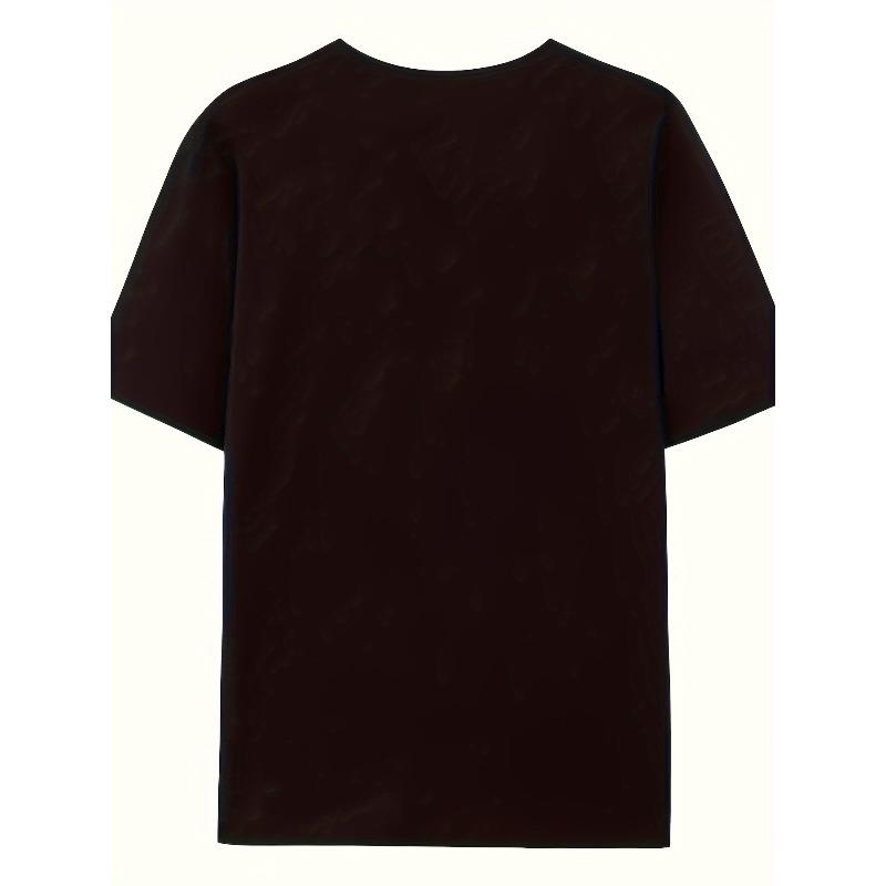 European Sizes Women'S Short-Sleeve T-Shirt For, Loose-Fitting Summer Korean Style, Half-Sleeve Black Top with a Round Neck