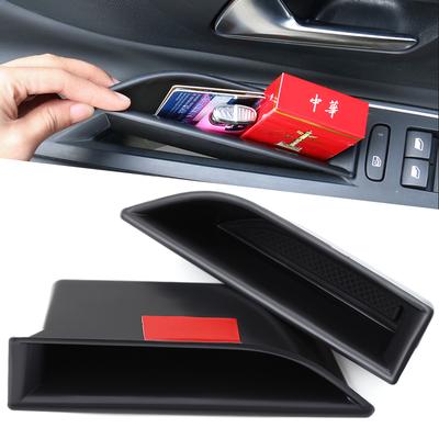 Boîte de rangement intérieure noire pour porte avant de voiture, 2 pièces, pour Peugeot 5008 3008 GT 2017 2018, accessoires