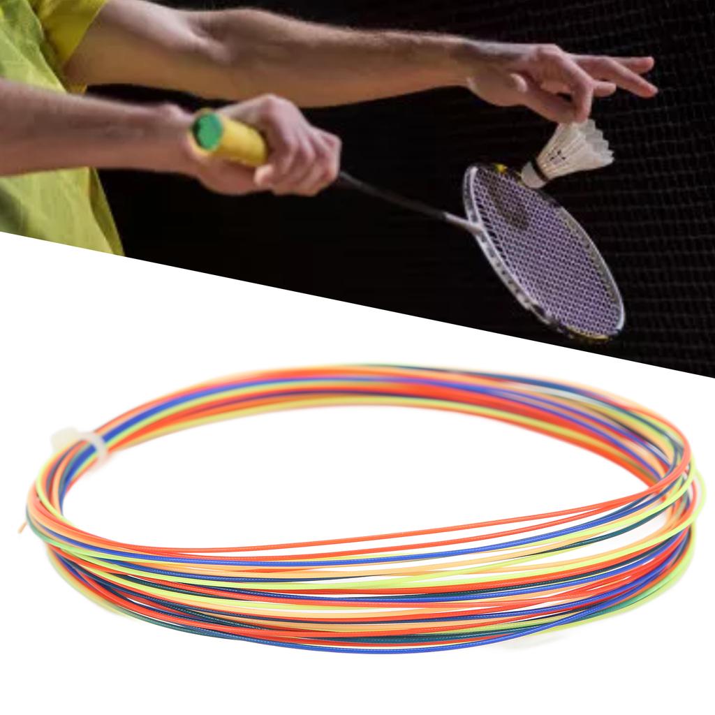 Badminton String 10m/32.8ft 0.70mm/0.03in Multi Color Durable Replacement Badminton Racket String for Badminton Racket