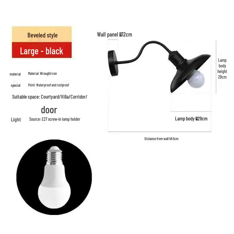 Retro American Outdoor Wall Lamp: Waterproof Lighting for Balcony, Corridor, Walkway, Garden, and Courtyard Fence.