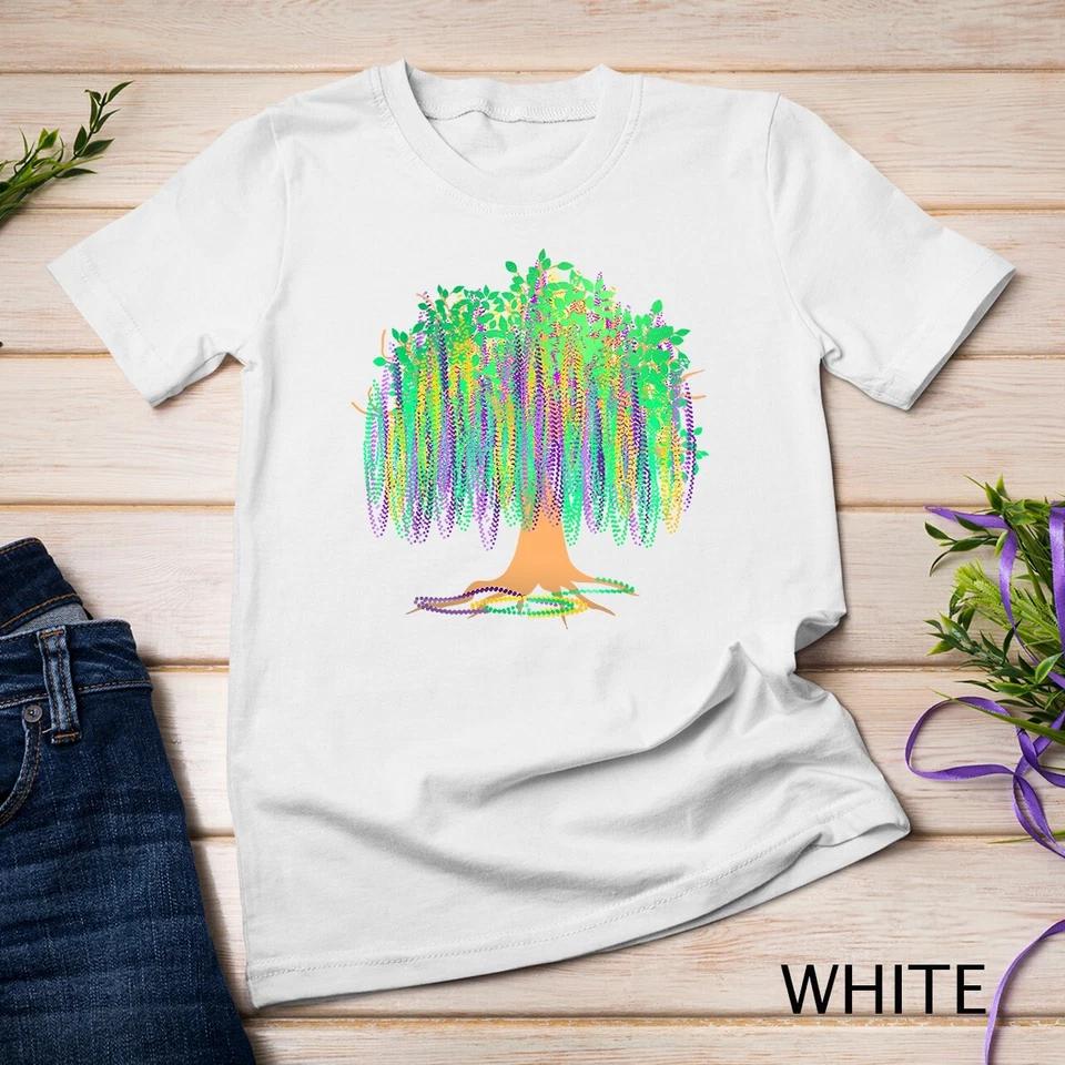 Mardi Gras Carnival Mexican Graphic Bead-Tree Bourbon Street Unisex T-shirt 14 M