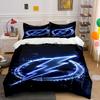 "Blue Lightning Bolt Digital Design" Print Bedding Set Duvet Cover Pillowcases (1* Duvet Cover 2* Pillowcases Do Not Include Comforter)