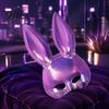 White Rabbit Mask for Masquerade Halloween Bunny Mask, Cosplay Face with Long Creepy Parties Ears, Lightweight Plastic Cushion Party Costume