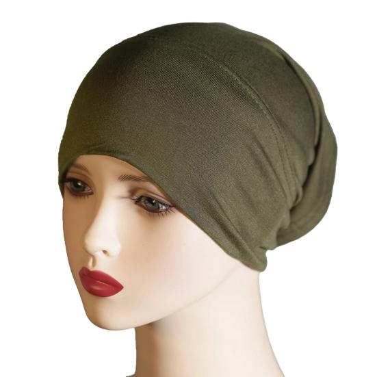 Headscarf Hat Mercerized Cotton Soft Breathable Wrinkle-Resistant Fabric Elastic Comfortable Fit Turban Hat Daily Wear