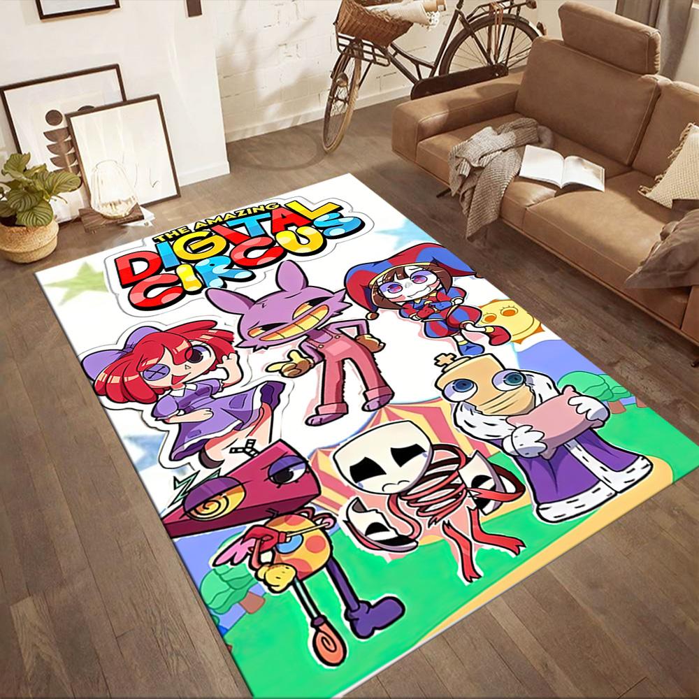 Digital Circus Floor Mat Design For Dormitory Hallway Game Room Playrooms Antislip Carpet Decorate Offices Gift For Festivals