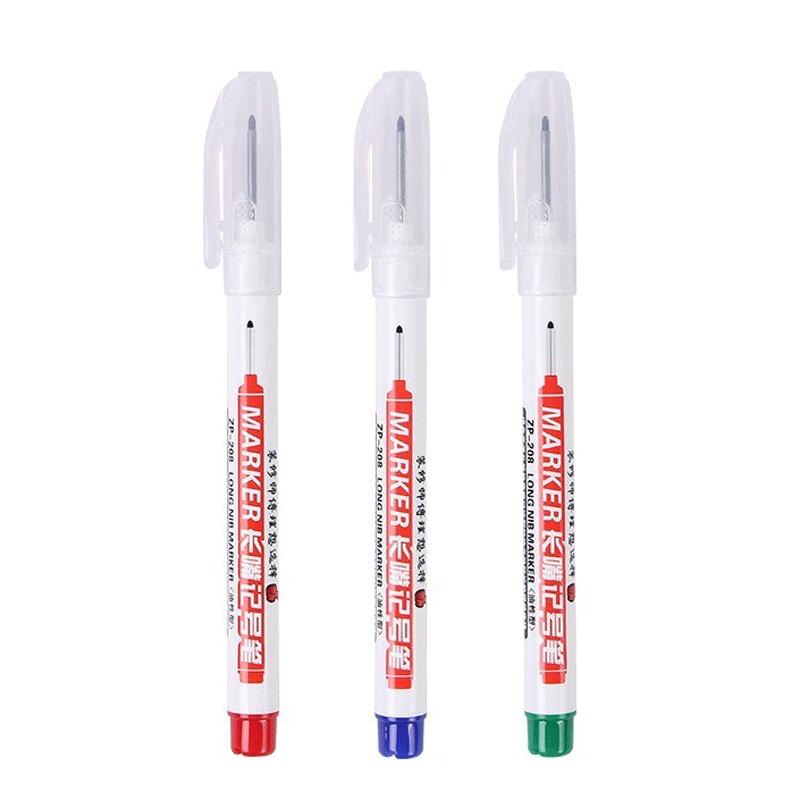 1/3Pcs White 20mm Deep Hole Long Nib Head Markers Pen Set for Metal Waterproof Bathroom Woodworking Decoration Multi-Purpose