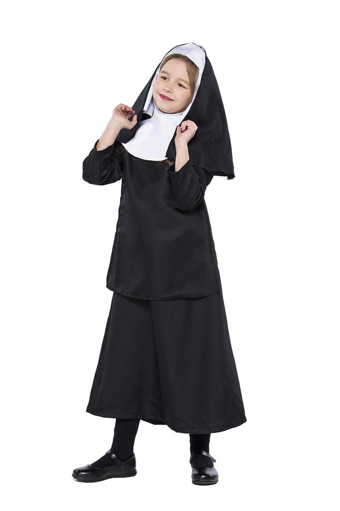 JUNDOMECY Halloween Cosplay Costumes for Church Costumes for School Cultural Halloween Girls, Sister, Nun, Saint, Monk, Pastor, Missionary, Maria,