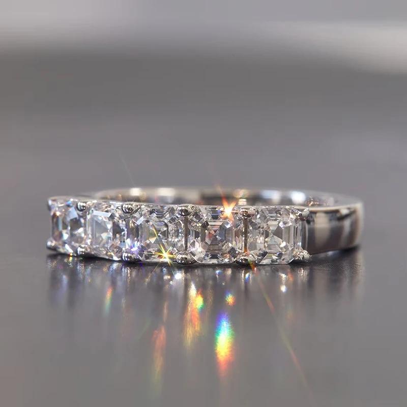 Square Shaped Cubic Zirconia Rings Women for Marriage Wedding Ceremony Simple Luxury Female Jewelry Wholesale & Drop Ship