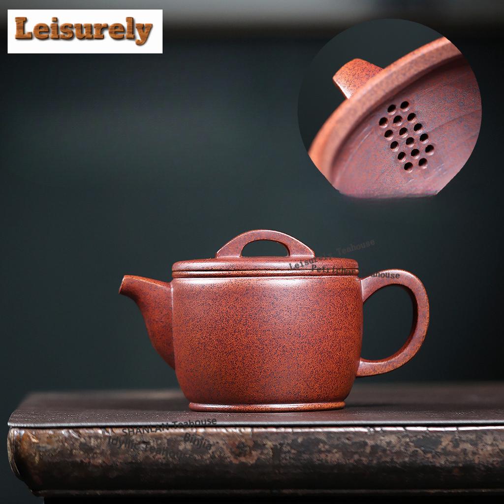 410ml Yixing Purple Clay Teapots Artists Handmade Large Caliber Pot Raw Ore The Keel Gold Sand Tea Soaking Kettle Zisha Tea Set