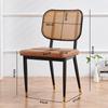 Nordic Light Luxury Wrought Iron Rattan Dining Chair - European Style for Home, Hotel, Cafe, or Leisure.