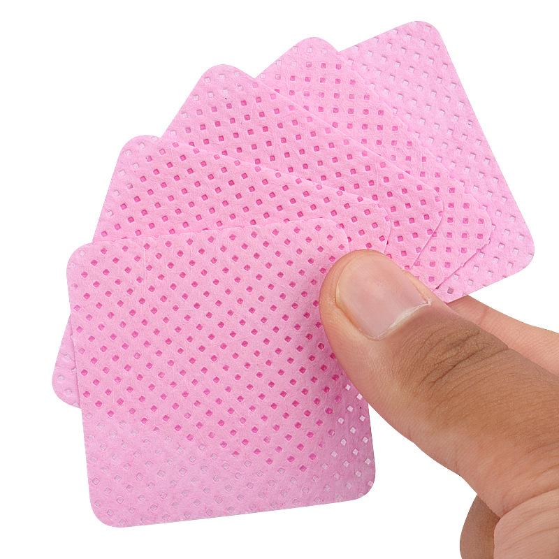 Pink Eyelash Glue Wipes: 200 Cotton Pads for Cleaning Glue Bottles