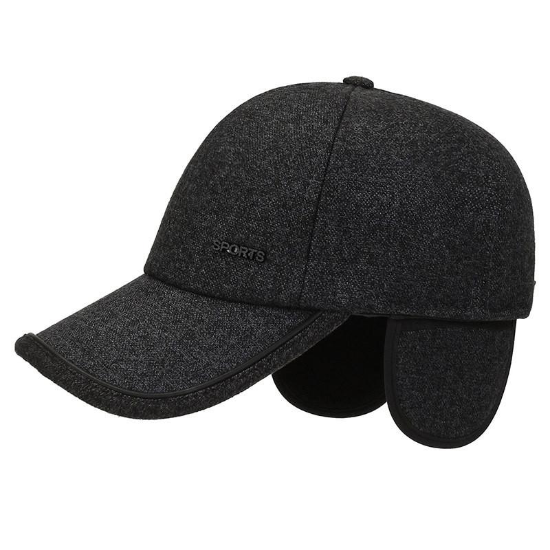 Letters Middle Sports Aged Elderly Hats Autumn Winter Ear Protection Thick Warm