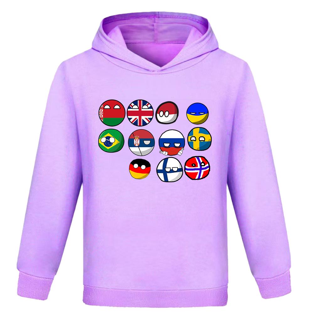Kids Polandballs Countryballs Cartoon Hoodie Funny Girl 3D Printed Kids Sweatshirts Boys Trendy National Balls Pullovers
