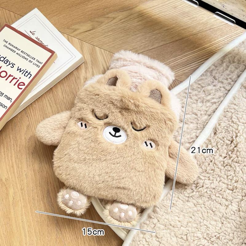 Plush Hot Water Bottle Kawaii Winter Warm Hot Water Bag for Period Pain Hand Warmer Girls Hand Feet Warm Water Heating Pad