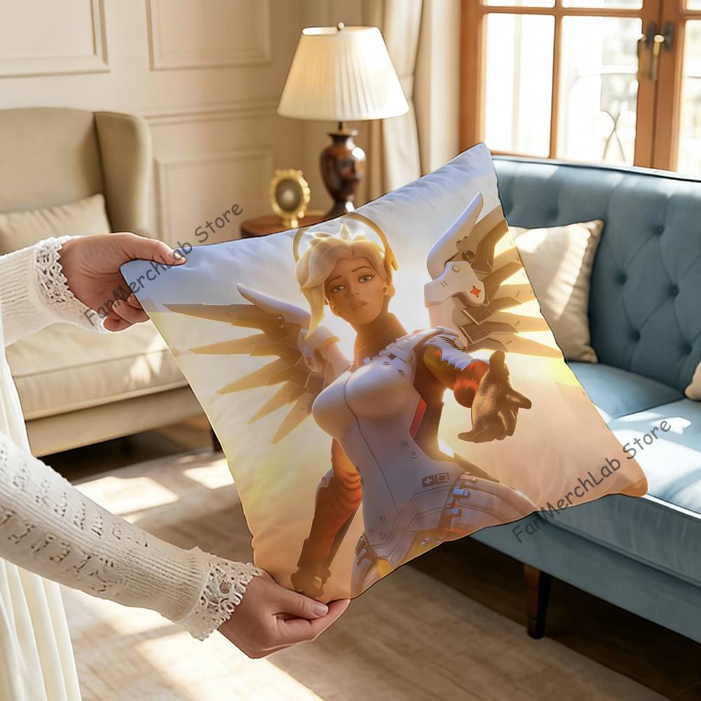 Pop Game OOverwatchS Pillowcase Pillowslip Cushion Plush Boys Girls Cartoon Anime Kawaii Decoration Kids Birthday Cute Gifts
