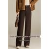 Mengshuya Women's Thickened High-Waisted Straight-Leg Suit Pants