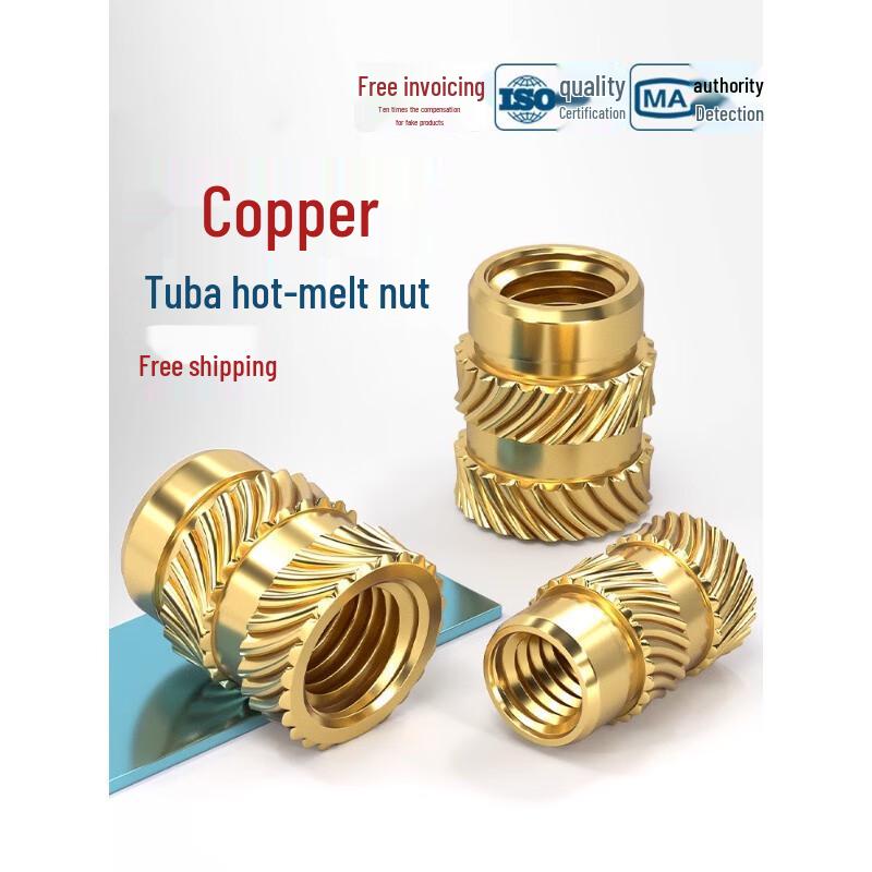 Hot-Melt M4 Brass Knurled Insert Nuts