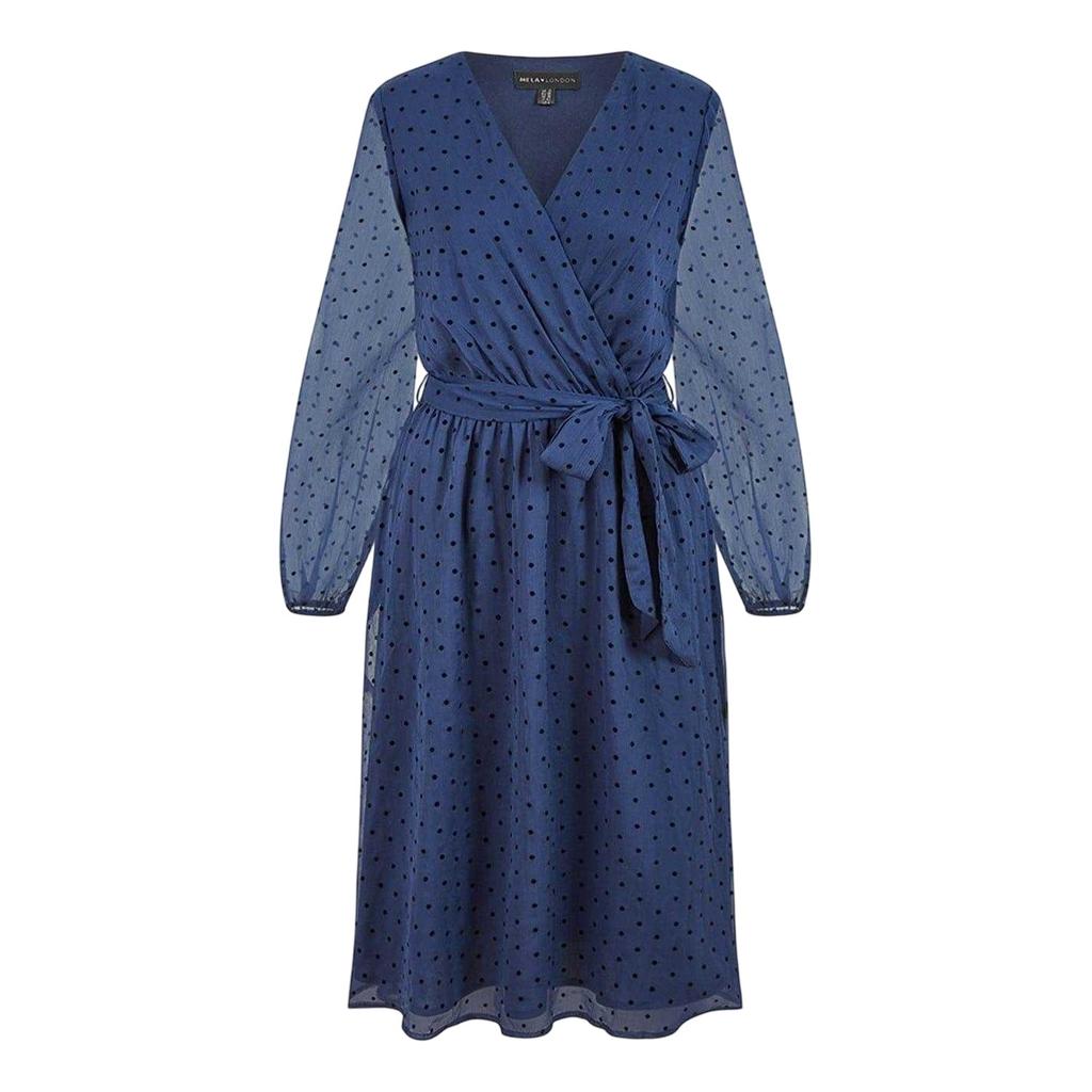 Mela London Womens/Ladies Dobby Spotted Wrap Dress
