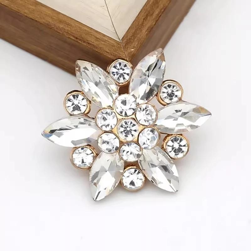 1pcs Rhinestone Buttons for Fur Coat Cardigan Rhinestone for Needlework Collar Sewing Embellishment Replace Metal Buckle