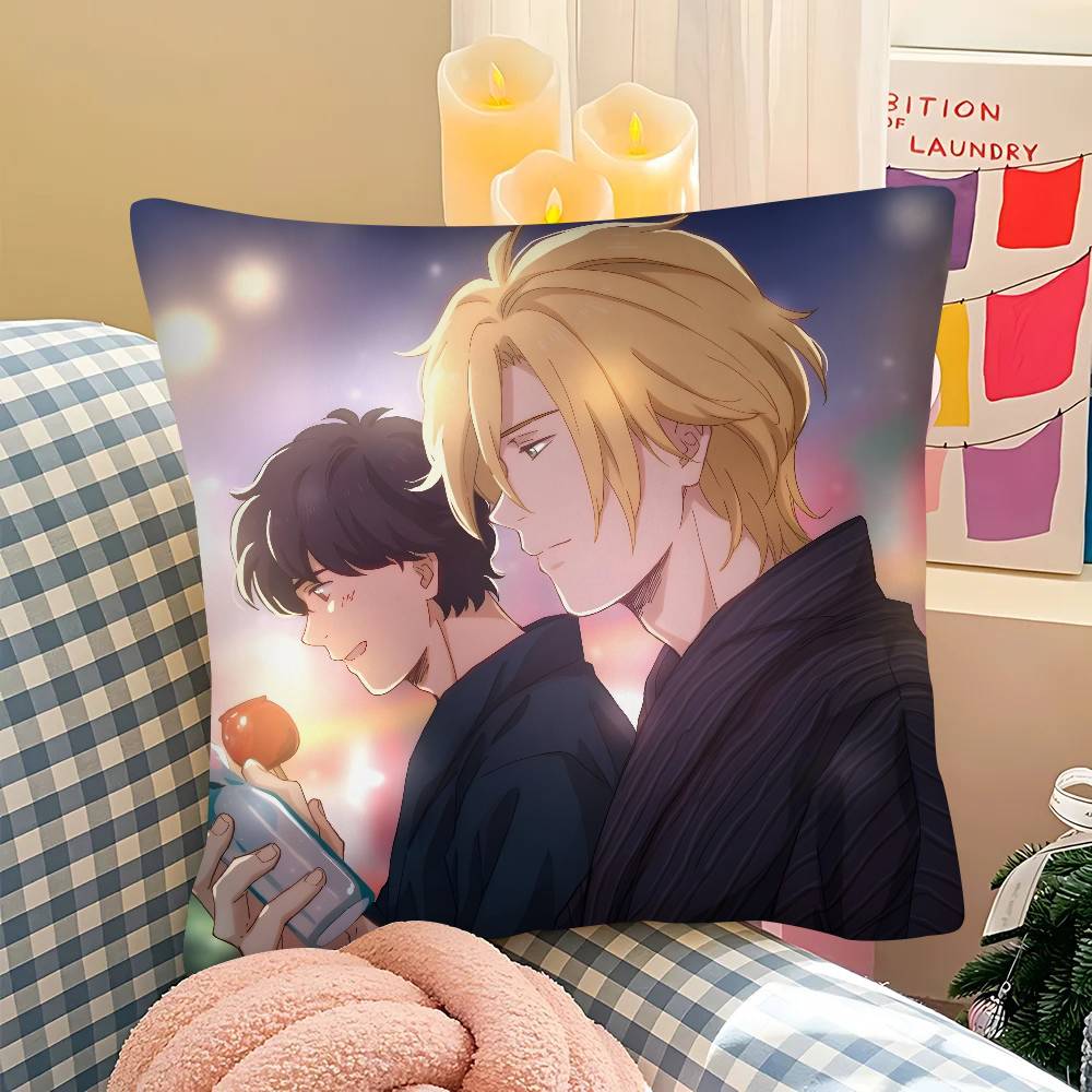 pc Banana Fish Ash Lynx Eiji Okumura Pillow Case Fashion Square Pillowcase Bedroom Sofa Room Ins Decoration Leisure