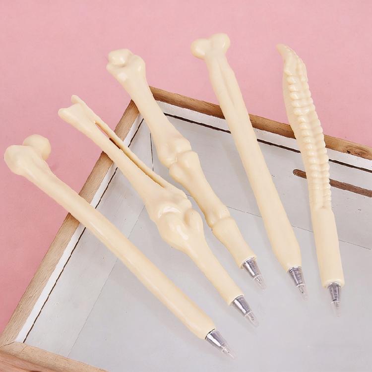 4Pieces Funny Bone Pattern Ballpoint Pens Comfortable Grip And Quick Drying Inks For Home Offices School Daily Writing