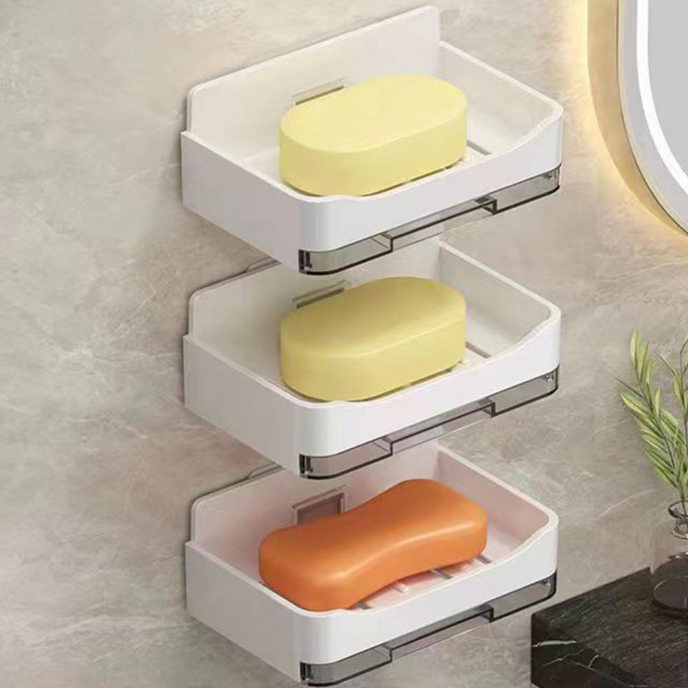 Bathroom Soap Holder Without Drilling Bathroom Shower Storage Soap Tray Mesh Rack Wall Soap Dish Organizer Bathroom Accessories