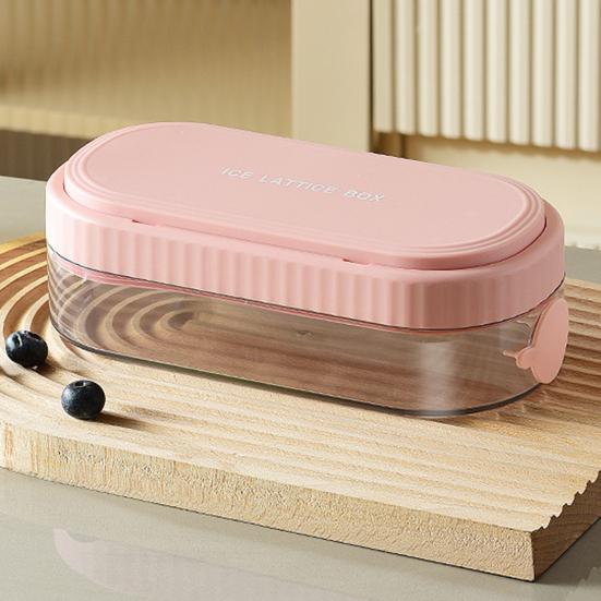 Ice Cube Mold Effortless Push-Type Release Ice Tray Storage Box BPA-Free Stackable Flexible Ice Cube Maker for Home Use