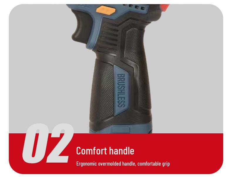 Adjustable Two-Speed Brushless Electric Screwdriver and Drill with Rechargeable Lithium Battery for Household Use