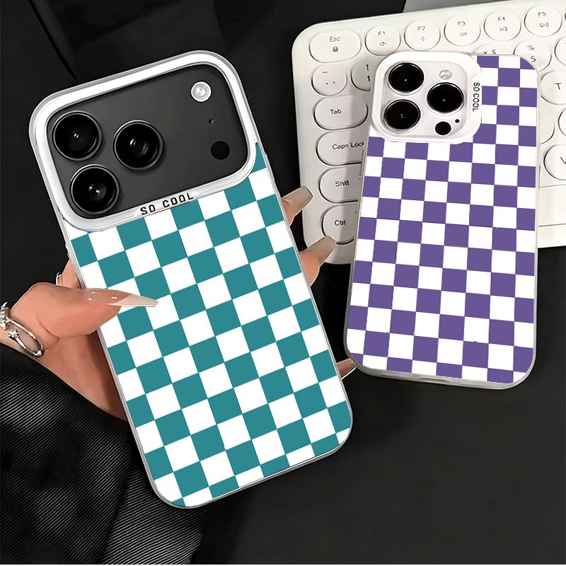 Retro Classic Chess Board Grid Shockproof Phone Case for iPhone 17 Air 16 16E 15 Pro Max 14 Plus 13 Mini 12 Back Cover Anti Fall