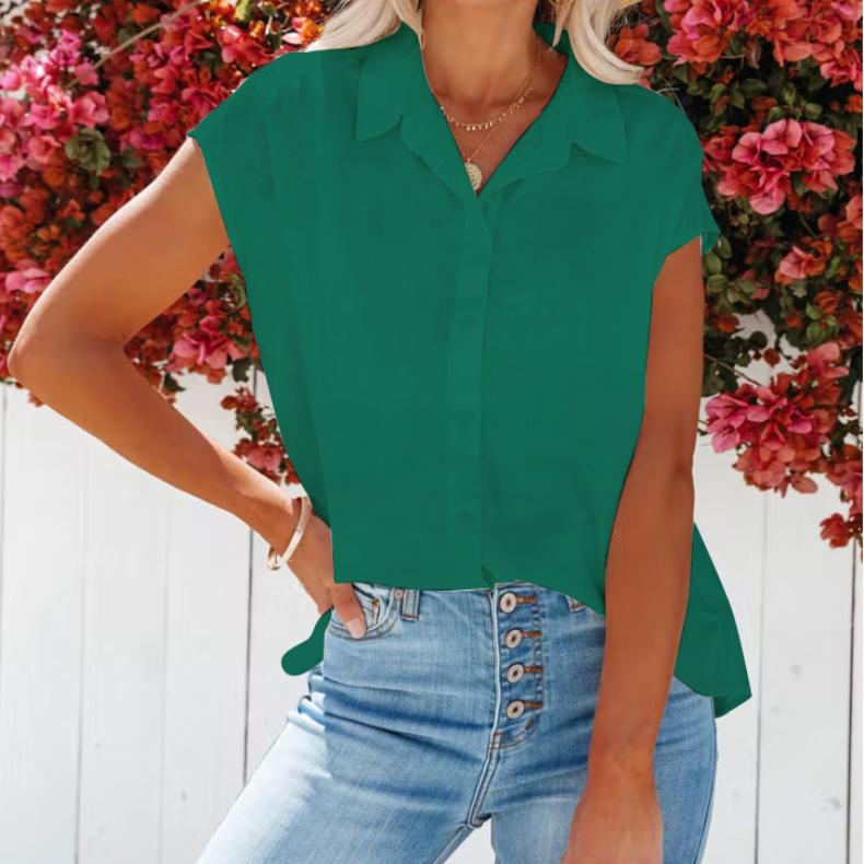 

BITCED Женские рубашки Женские топы Без рукавов V-образный вырез Однотонные женские блузки XXXL зелёный
