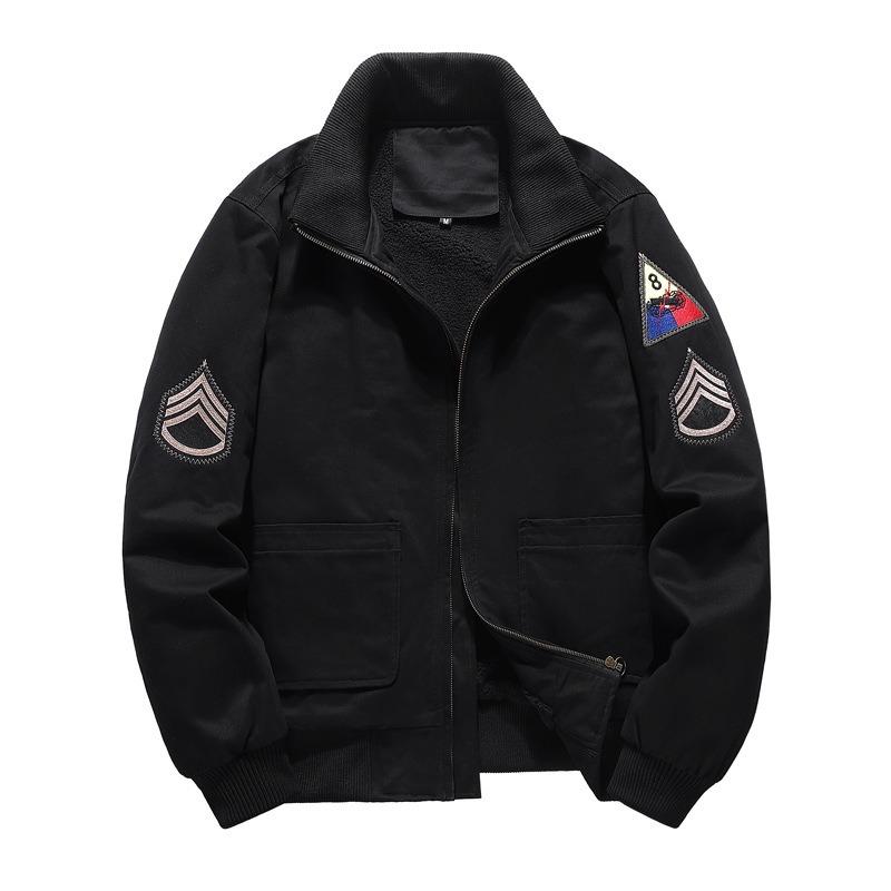Winter jacket men's cotton fleece thickened casual jacket men's MA-1 tooling flight suit top