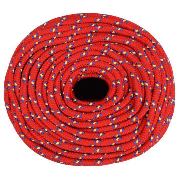 152390 vidaXL Corde de bateau Rouge 6 mm 25 m Polypropylène