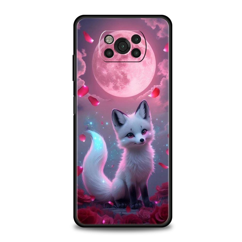 Red Fox Phone Case for Xiaomi Poco F7 F6 F5 F4 F3 X6 X5 X4 X3 NFC F7 Ultra M4 C51 C55 GT 5G Soft TPU Cover Fundas Capa Coque Bag
