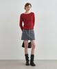 Mongdol Velvet Denim Mini Skirt Gray Blue Mdsk027Grayblue