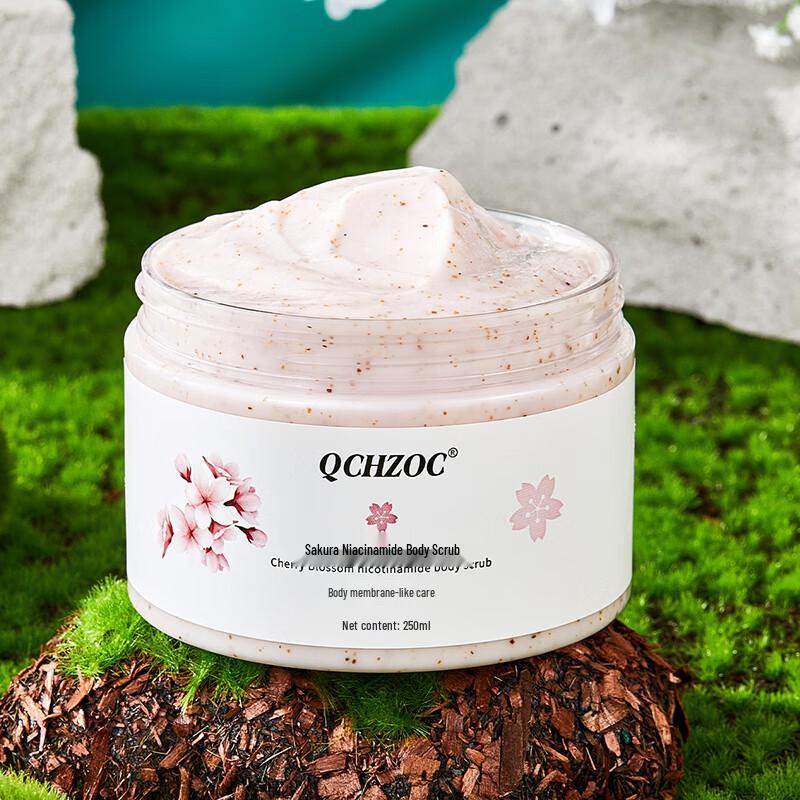 QCHZOC Kirschblüten Niacinamid Peeling Duschgel Set