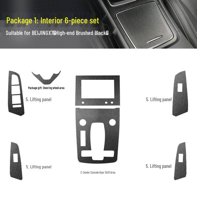 BAIC BEIJING X7 Carbon Fiber Interior Trim Stickers