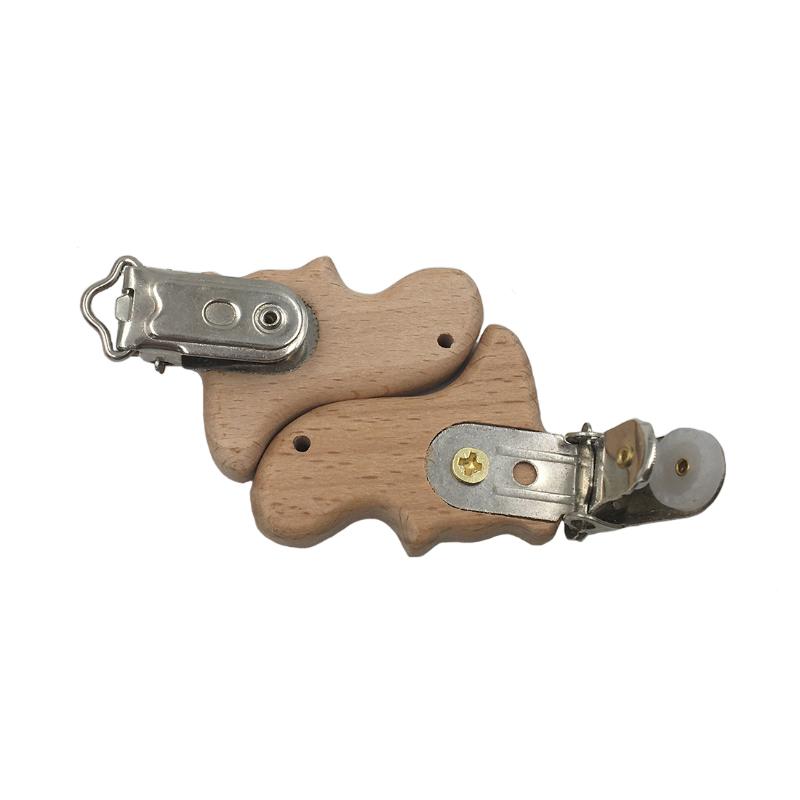 Natural Beech Wood Baby Pacifier Clips Dummy Clips DIY Pacifier Chain Accessory
