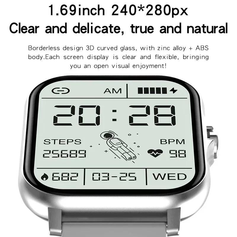 Orologio intelligente da uomo per donna Schermo touch completo Chiamata Bluetooth Orologio impermeabile GPS Sport Fitness Tracker Smartwatch Lady per Android iOS